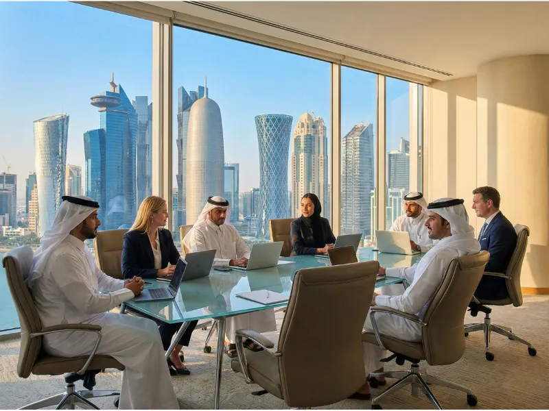 Pluton Technologies professional team meeting in Qatar office