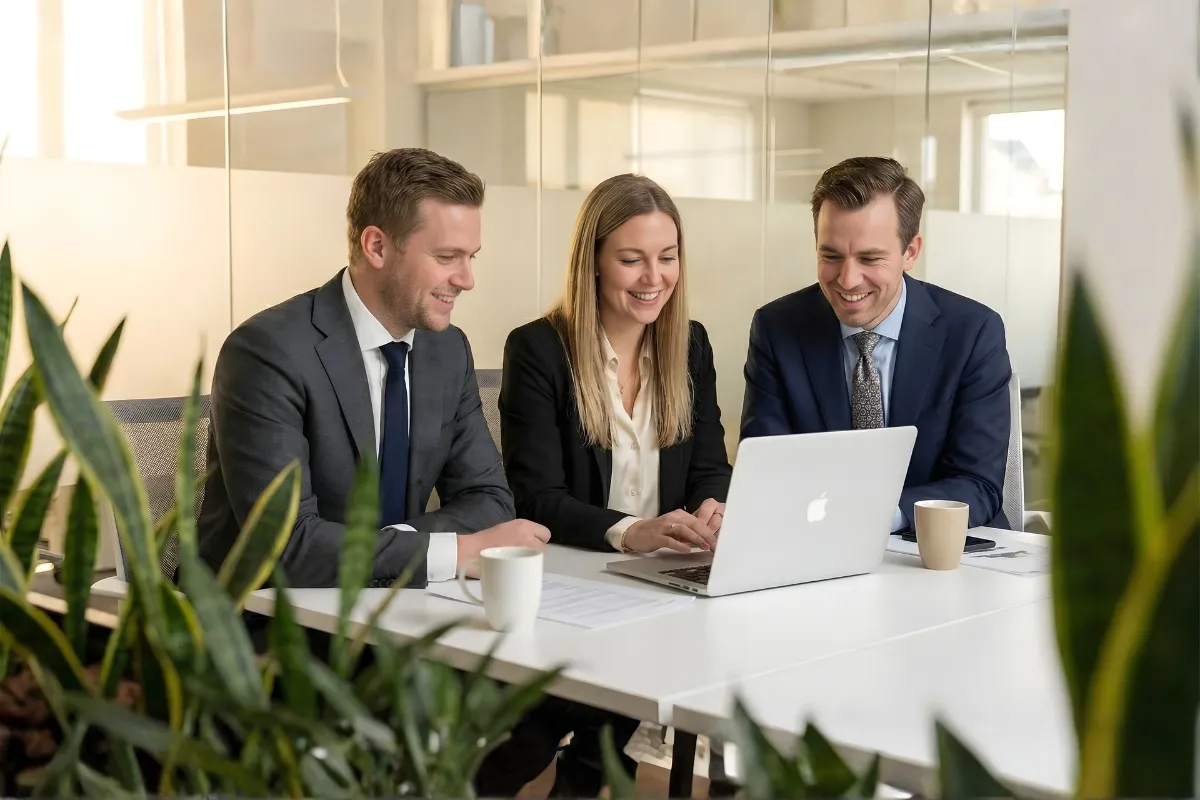 Pluton Technologies team collaborating in a modern Doha meeting room