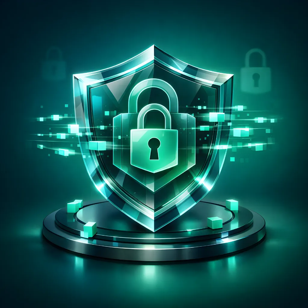 Cybersecurity shield and network defense illustration