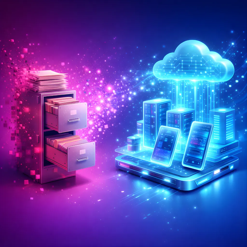 Transformation roadmap and digital product icons