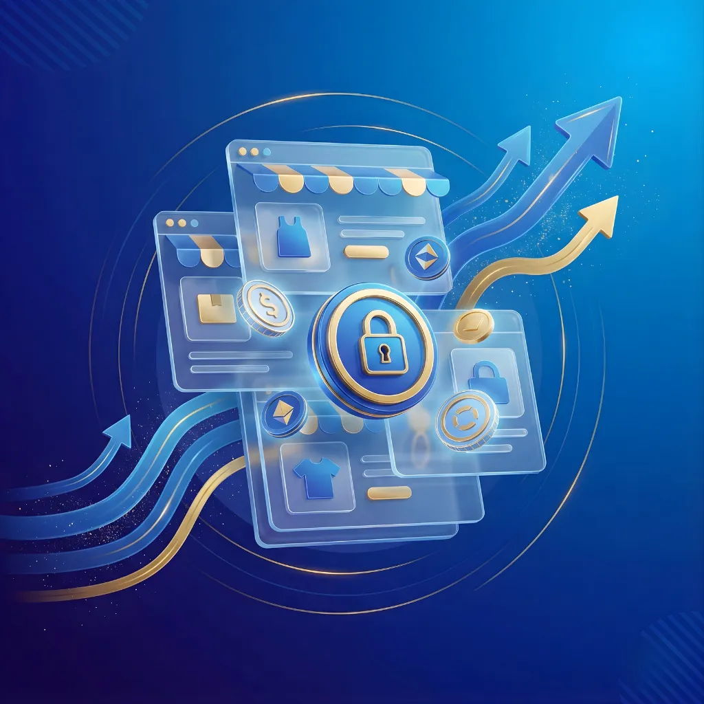 Ecommerce storefront and payment flow illustration