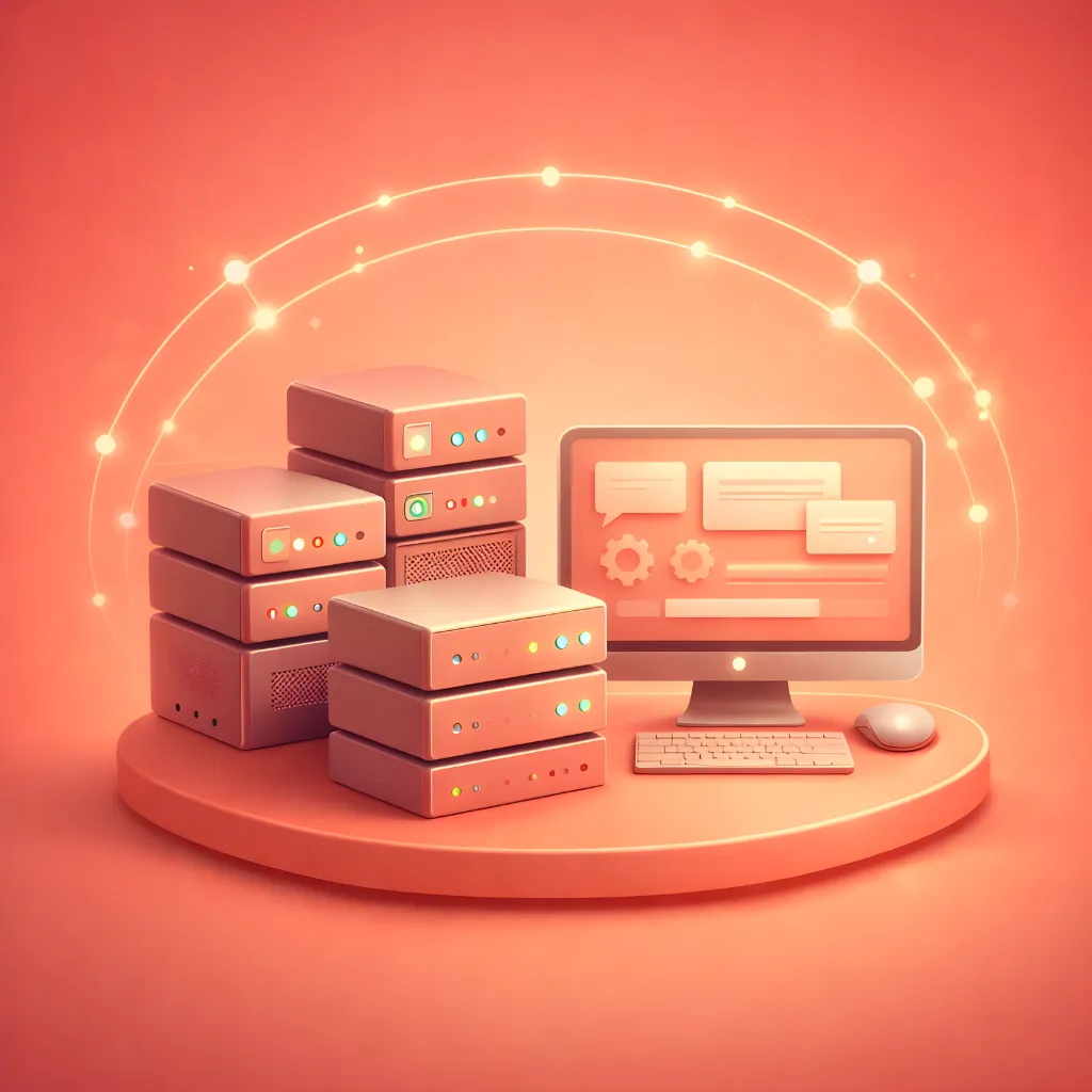 IT support team and monitoring dashboard illustration