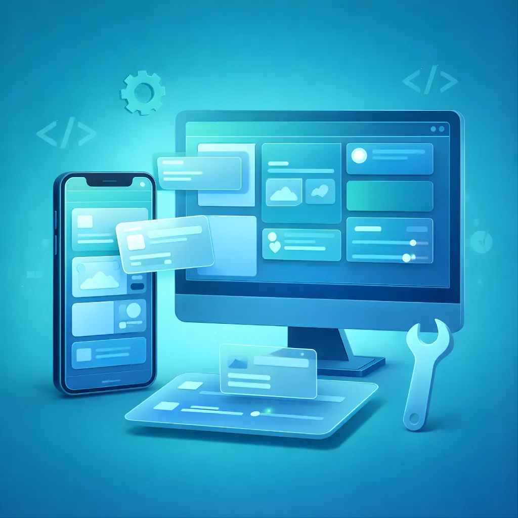 Web and mobile app screens illustration